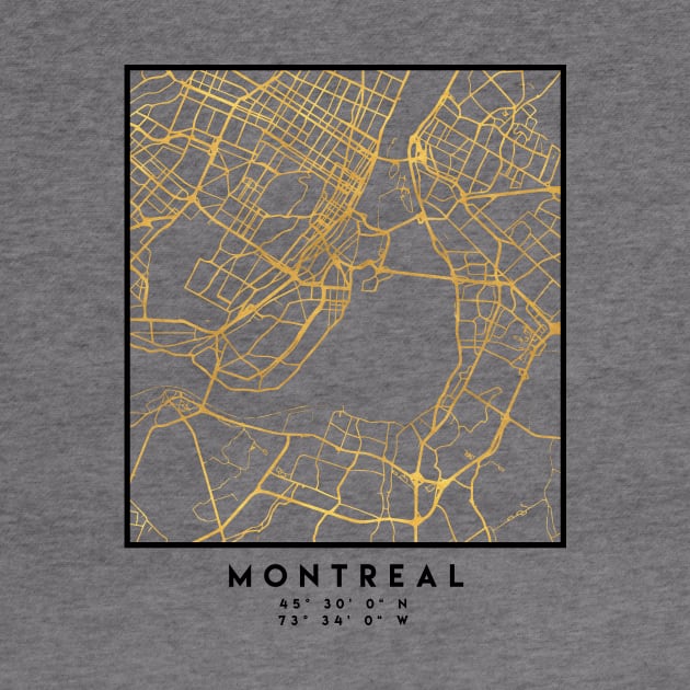 MONTREAL CANADA CITY STREET MAP ART by deificusArt